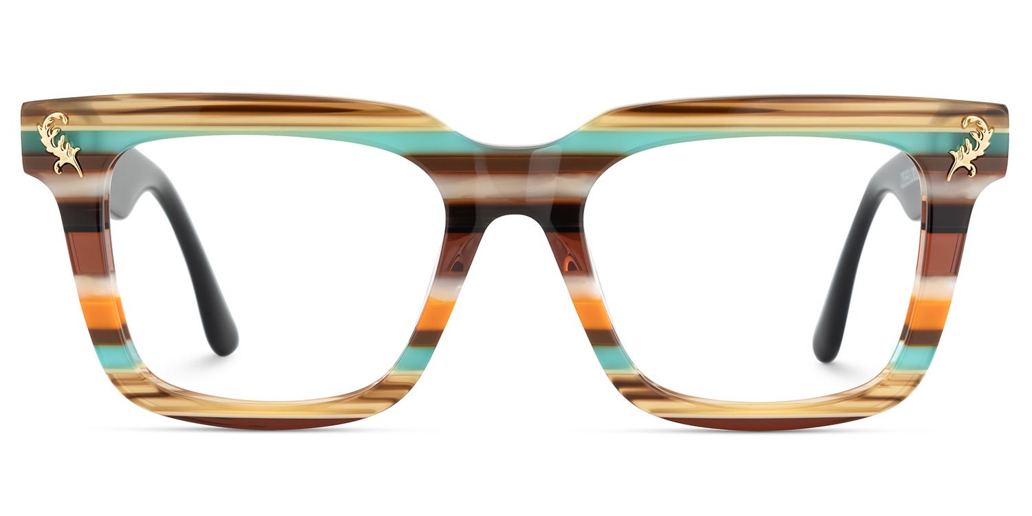 Lauffer Acetate Multicolor Frame Glasses with Square Shape | ZEELOOL UK1