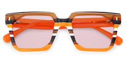 Laguer Rectangle Orange Sunglasses1