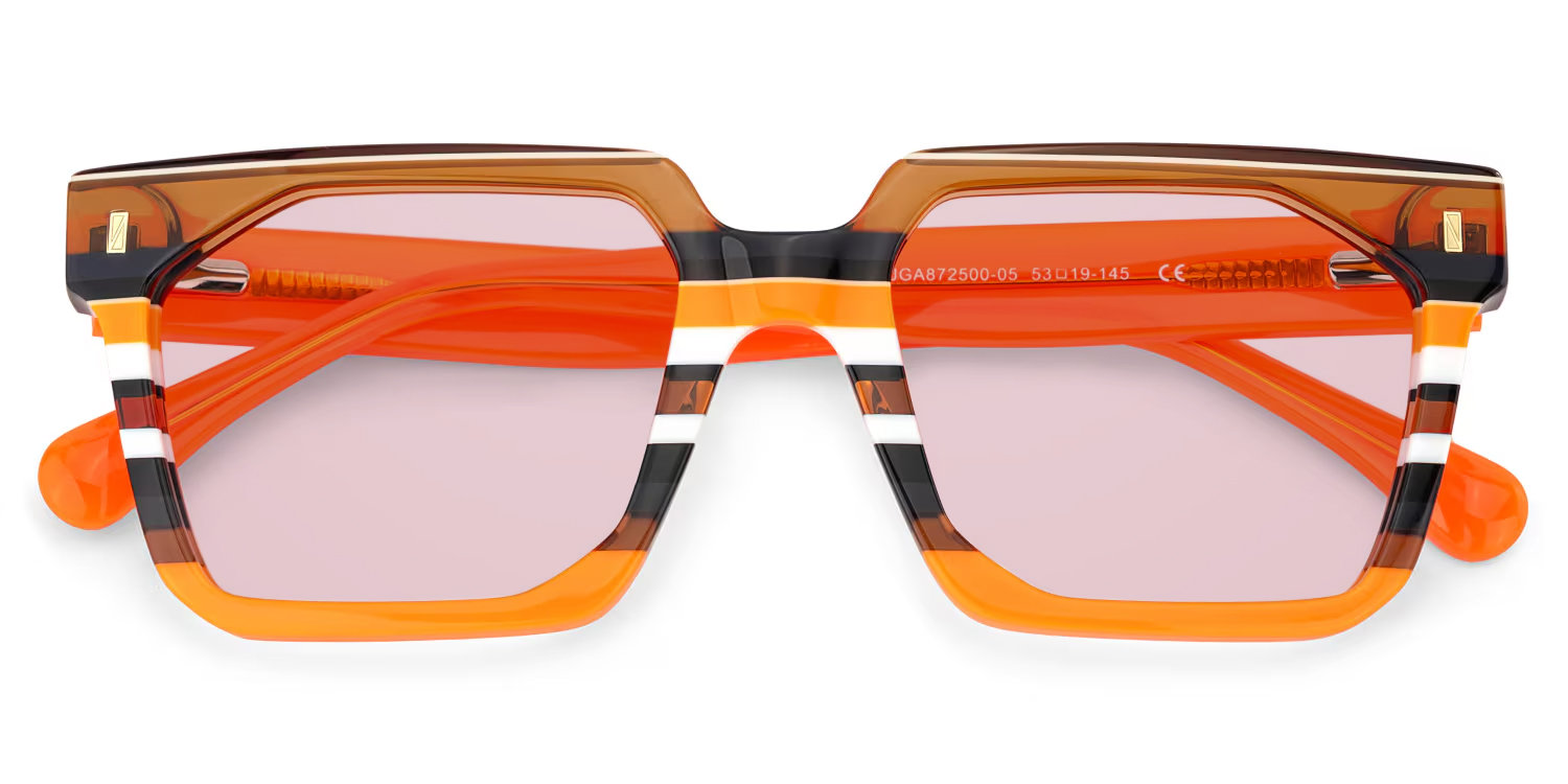 ZEELOOL Laguer Rectangle Orange Sunglasses