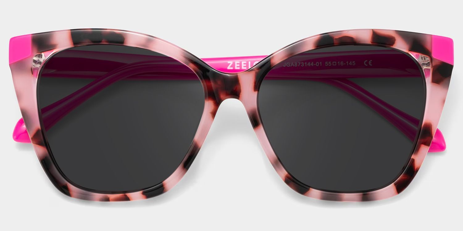 Kira Pink Tortoise Frame Sunglasses with Butterfly Style | ZEELOOL UK1