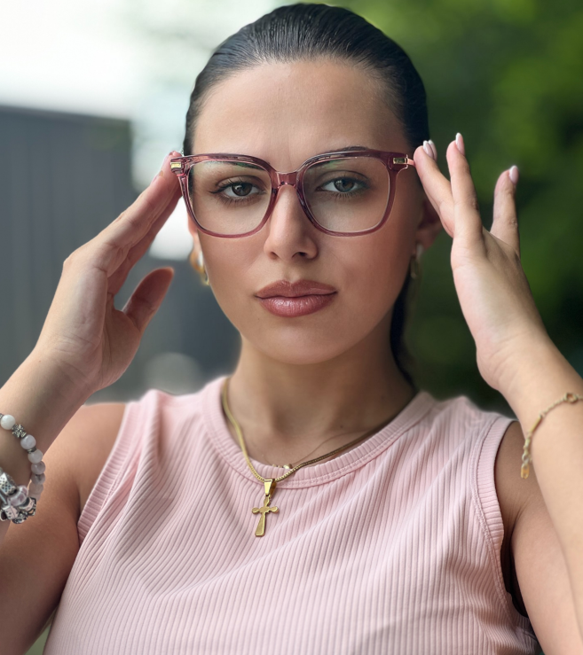 Jacqui Square Pink Glasses7