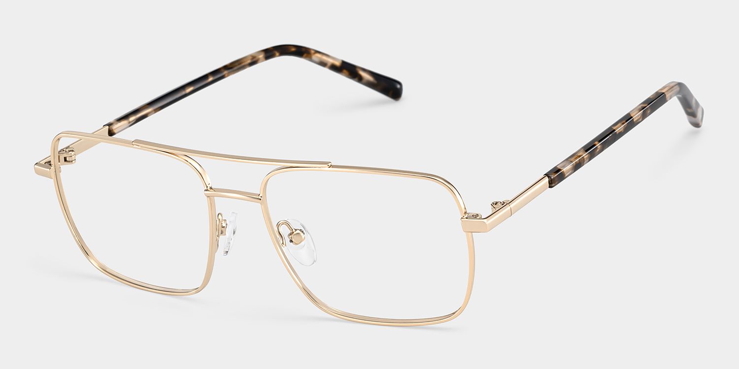 Iris Light Gold Frame Glasses with Aviator Frame Online | ZEELOOL UK4