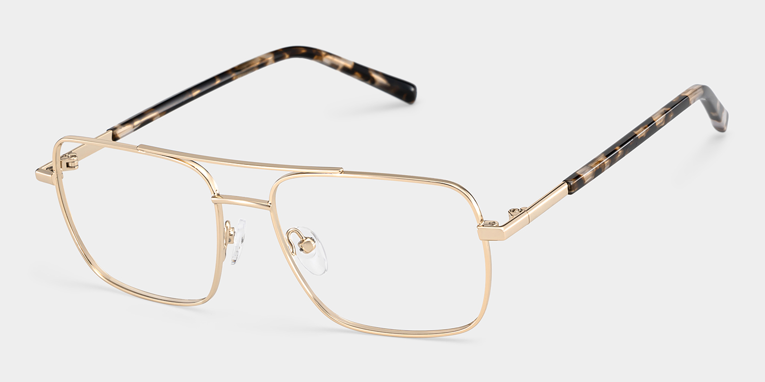 Iris Light Gold Frame Glasses with Aviator Frame Online | ZEELOOL UK4