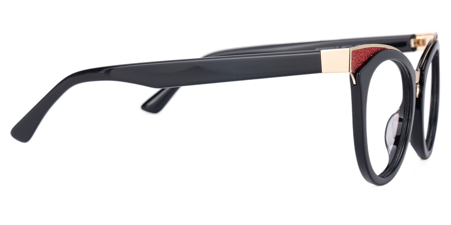 Jeanice Black Eyeglasses with Cateye Shape | ZEELOOL UK2