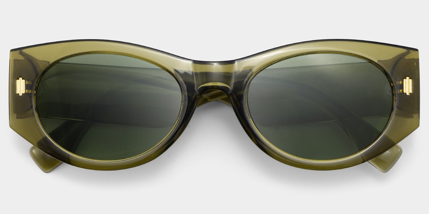 Reina green Frame Polarized Sunglasses with geometric Style Online | ZEELOOL UK1