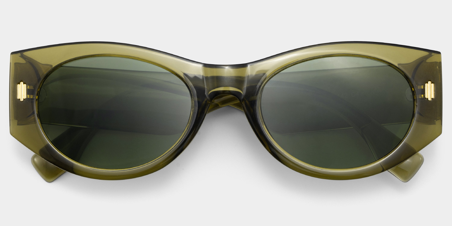 Reina green Frame Polarized Sunglasses with geometric Style Online | ZEELOOL UK1