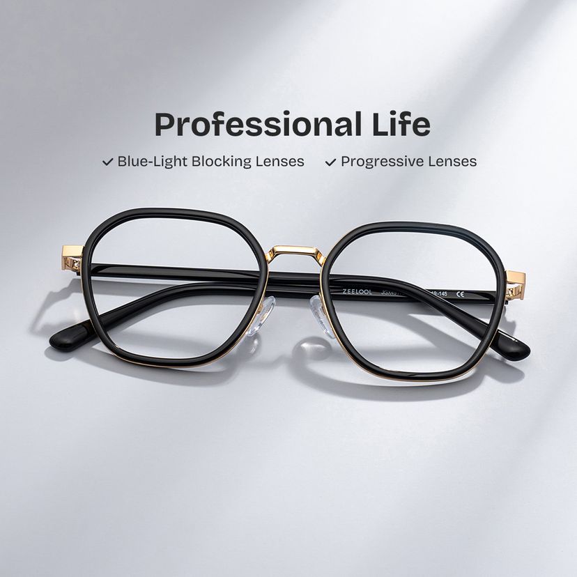 Mitchell Geometric Black Glasses