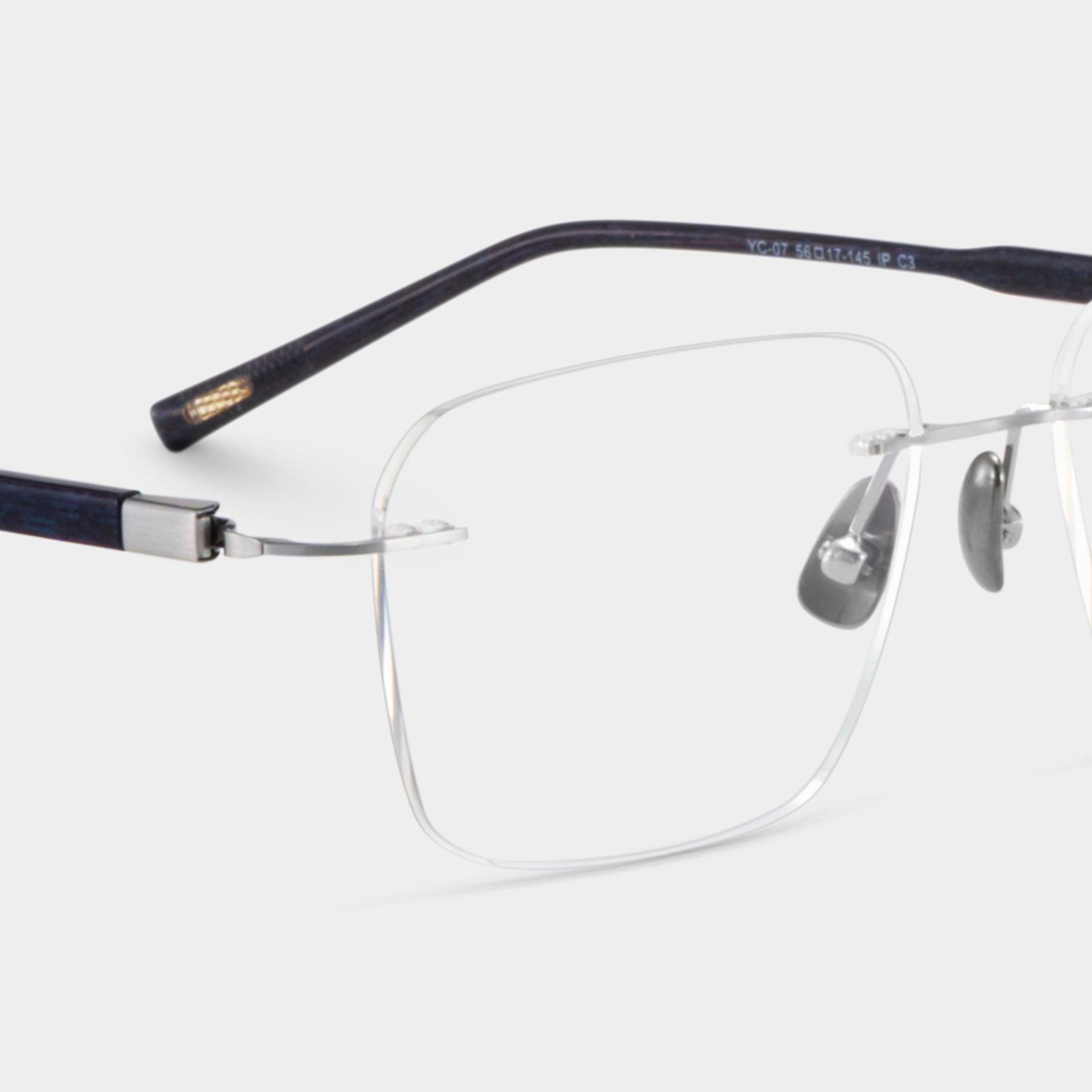 Claire Rectangle Silver Frame Eyeglasses for Man| ZEELOOL UK6