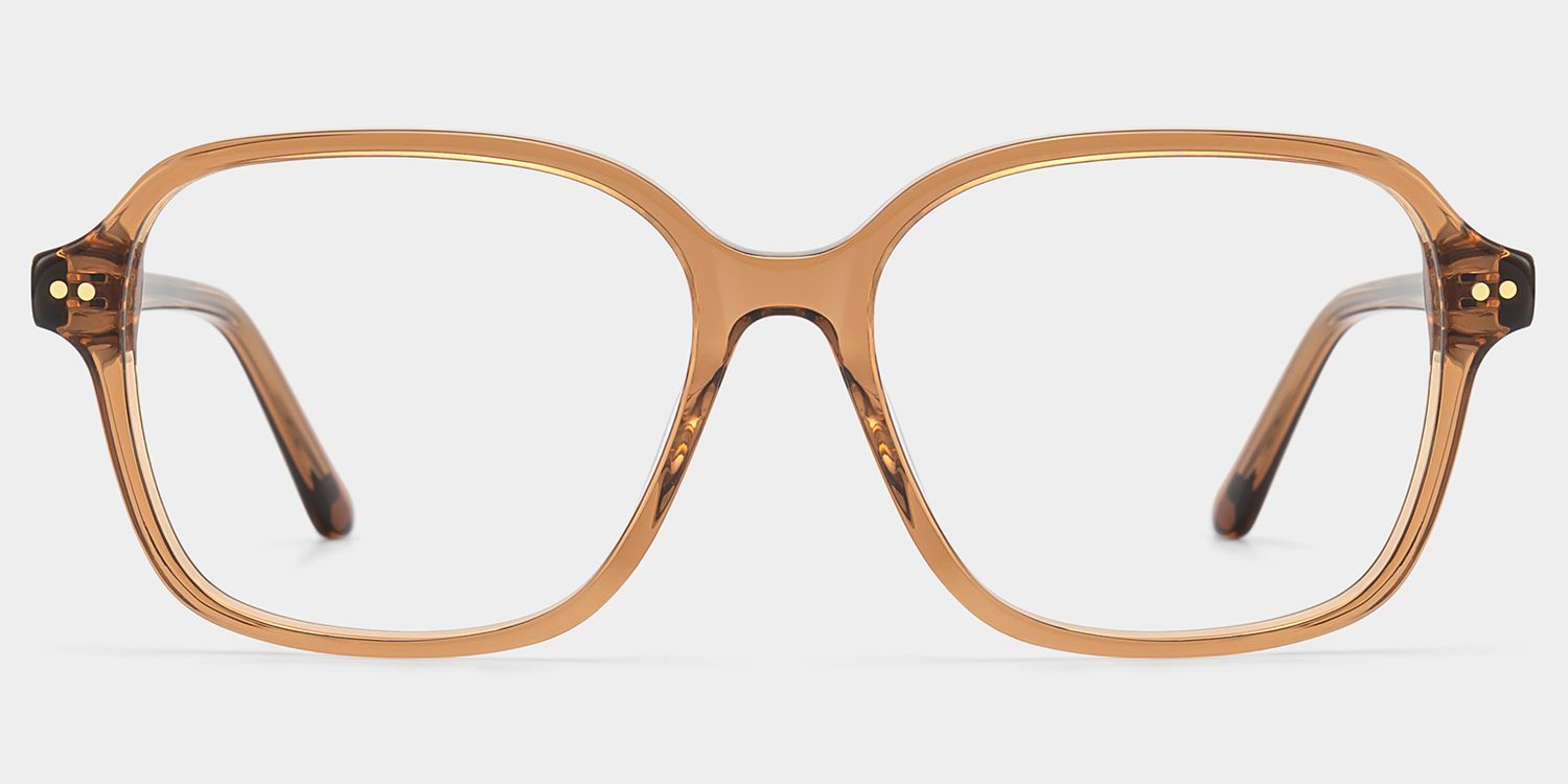 Clementine Clear Brown Square Glasses for Teenager | ZEELOOL1