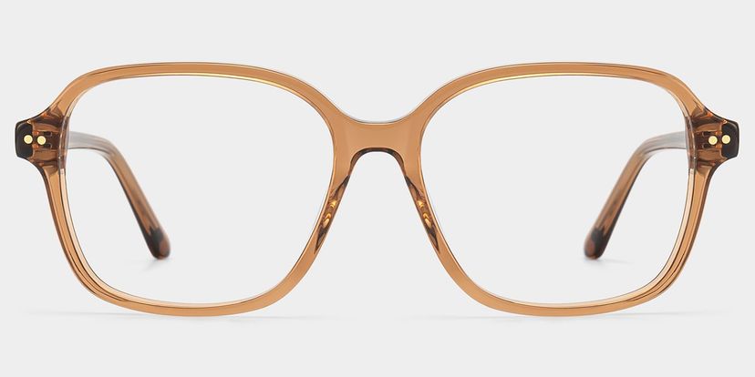 Clementine Clear Brown Square Glasses