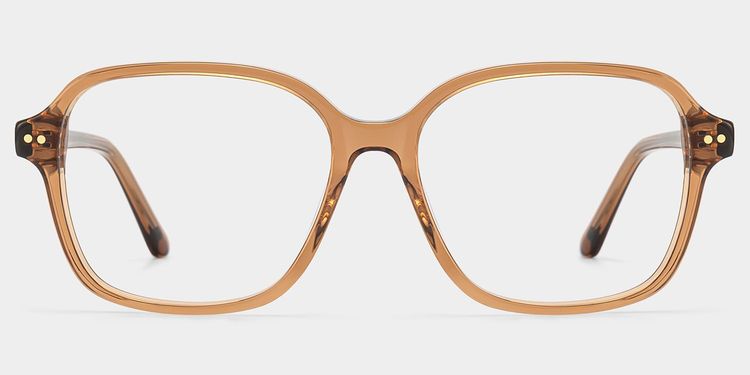 Clementine Clear Brown Square Glasses