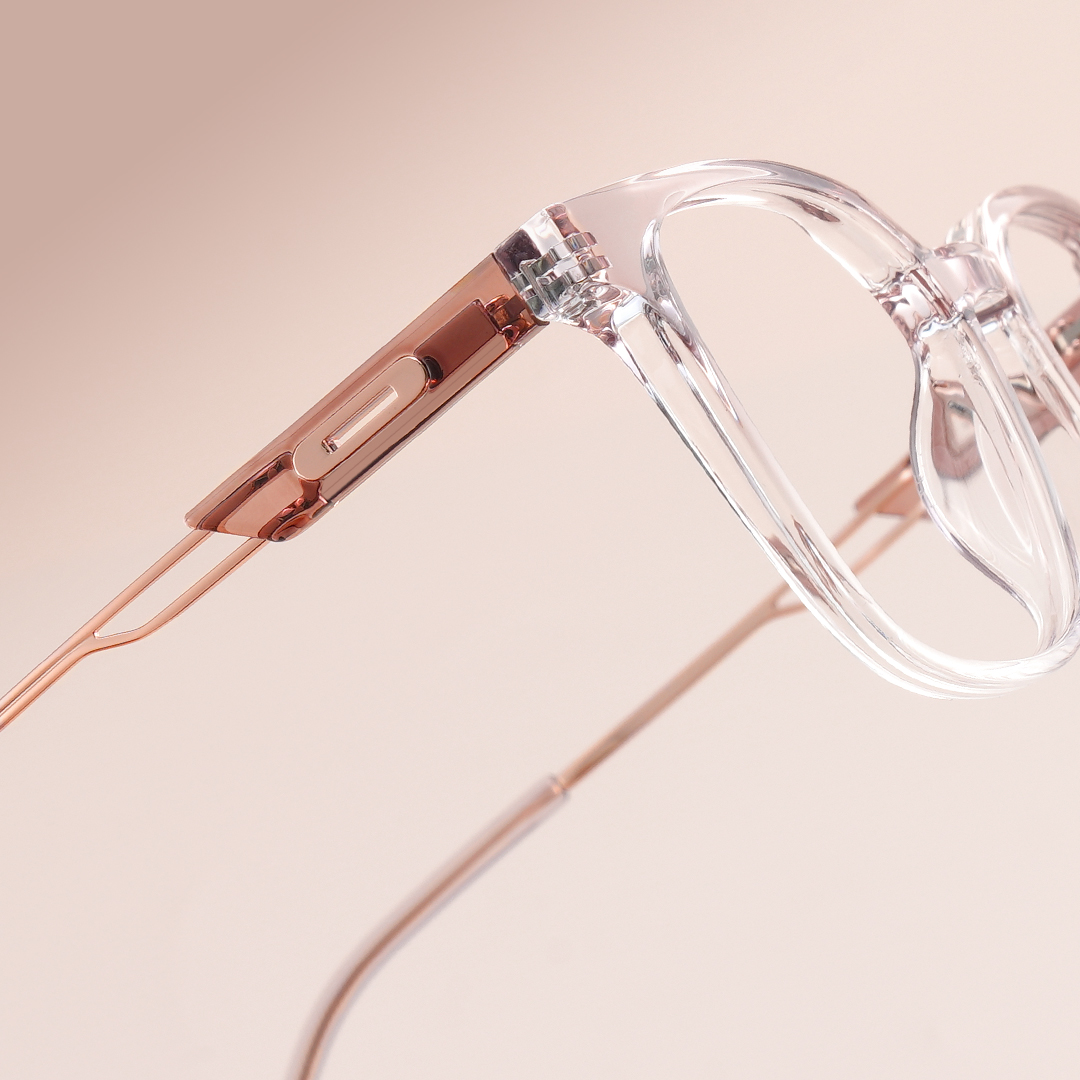 Chloe Square Pink Crystal Glasses7