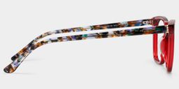 Bella Red Rectangle Glasses3