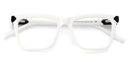 Denver Rectangle White Glasses2