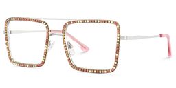 Diva Square Pink White Glasses3