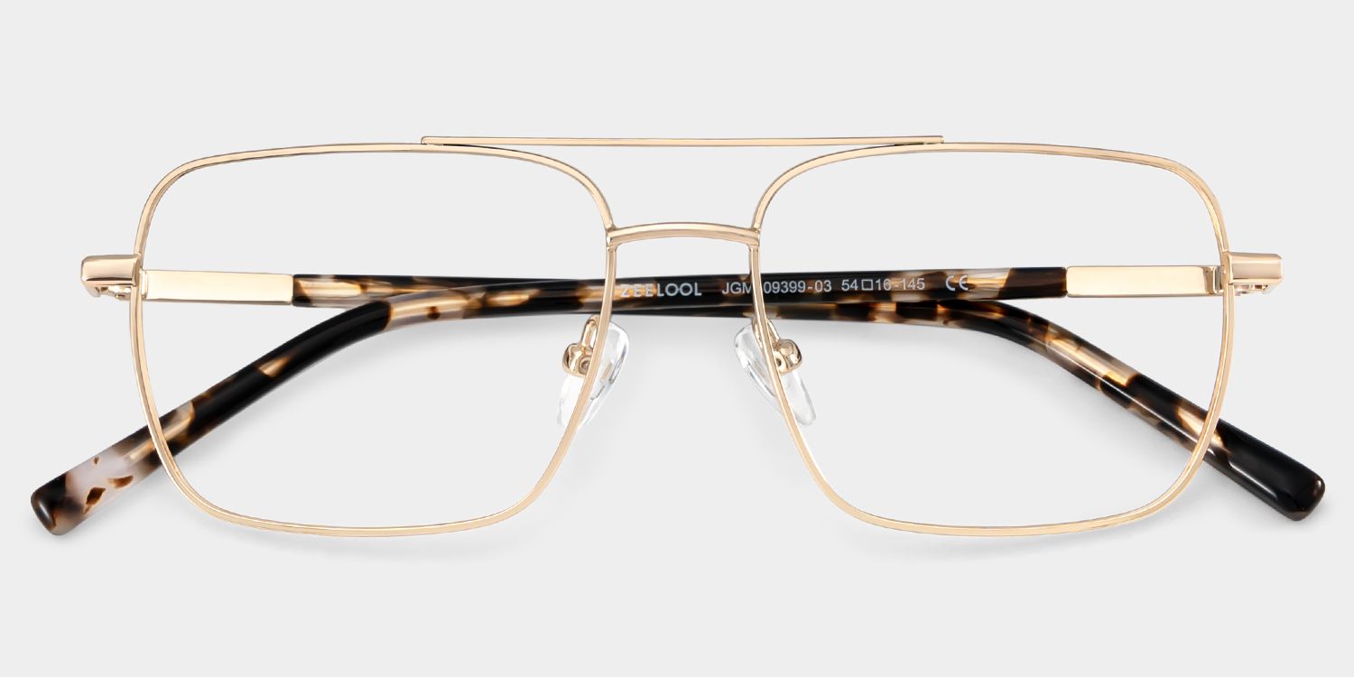 Iris Light Gold Frame Glasses with Aviator Frame Online | ZEELOOL UK3