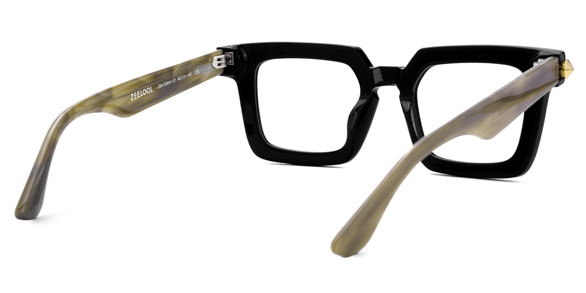 Ruthann Eco Acetate Black Square Frame Glasses Men's | ZEELOOL UK4