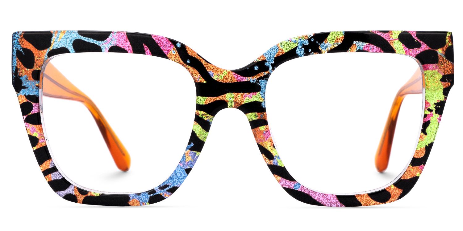 Ruby Leopard Print Fashion Square Frame Glasses | ZEELOOL1