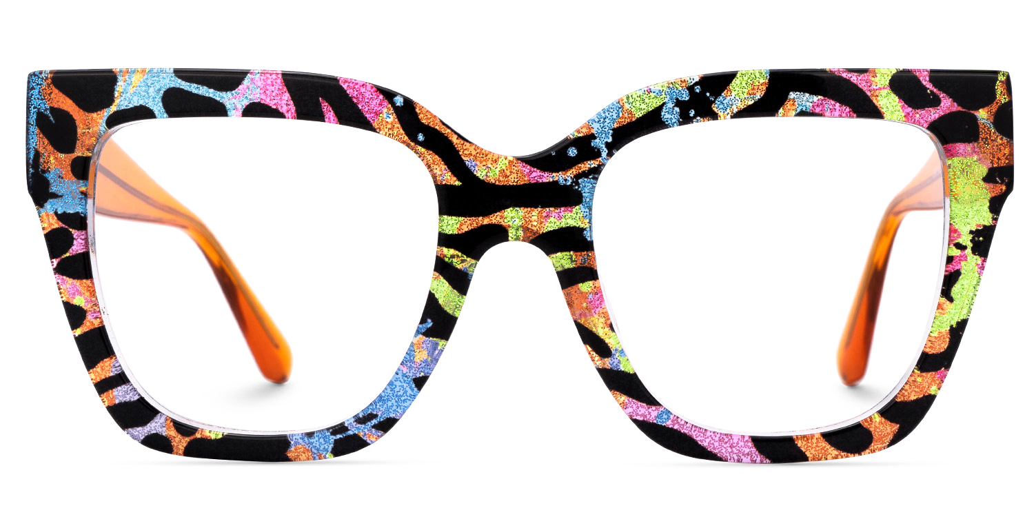 Ruby Leopard Print Fashion Square Frame Glasses | ZEELOOL1