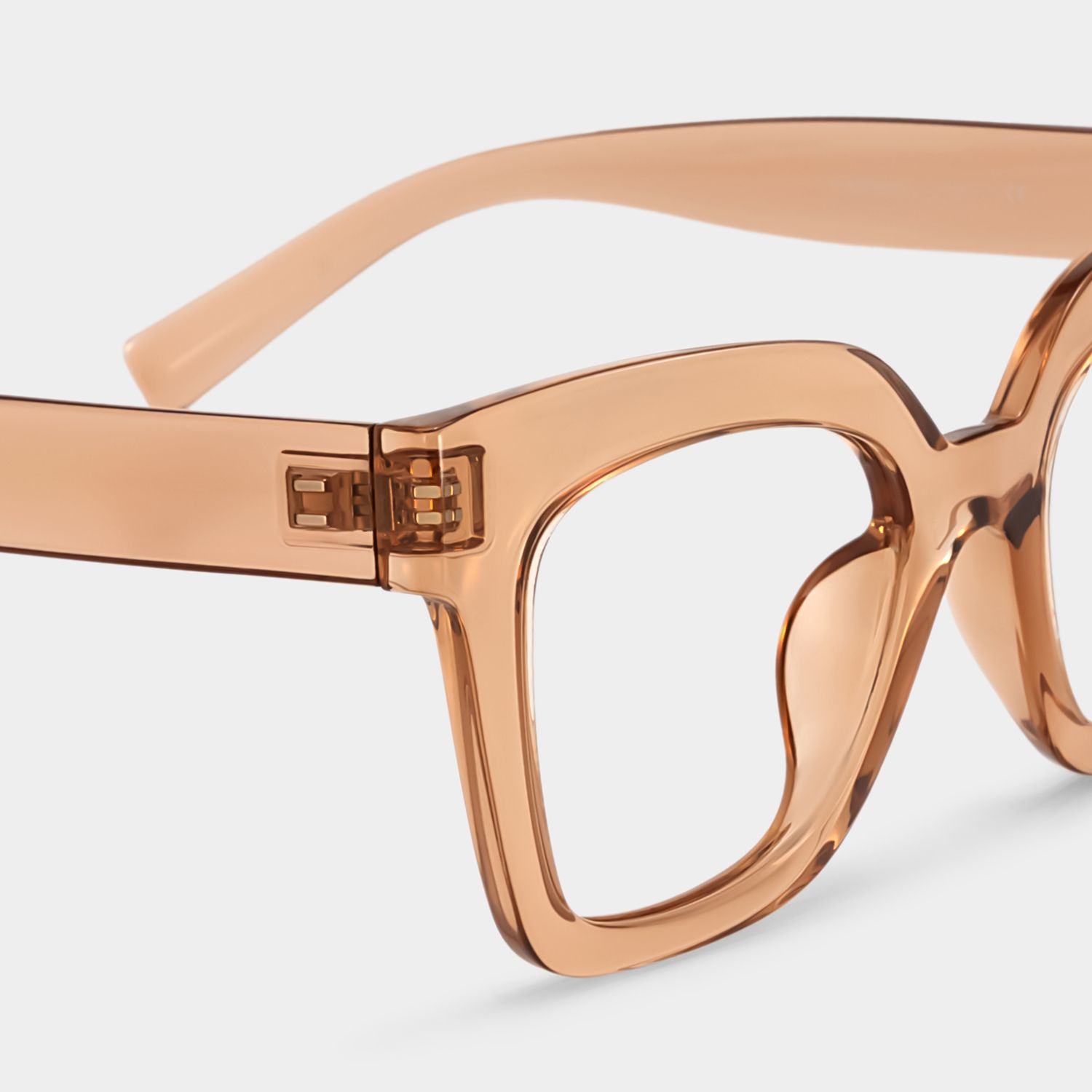 Malcolm Square Clear Beige Frame Glasses | ZEELOOL UK4