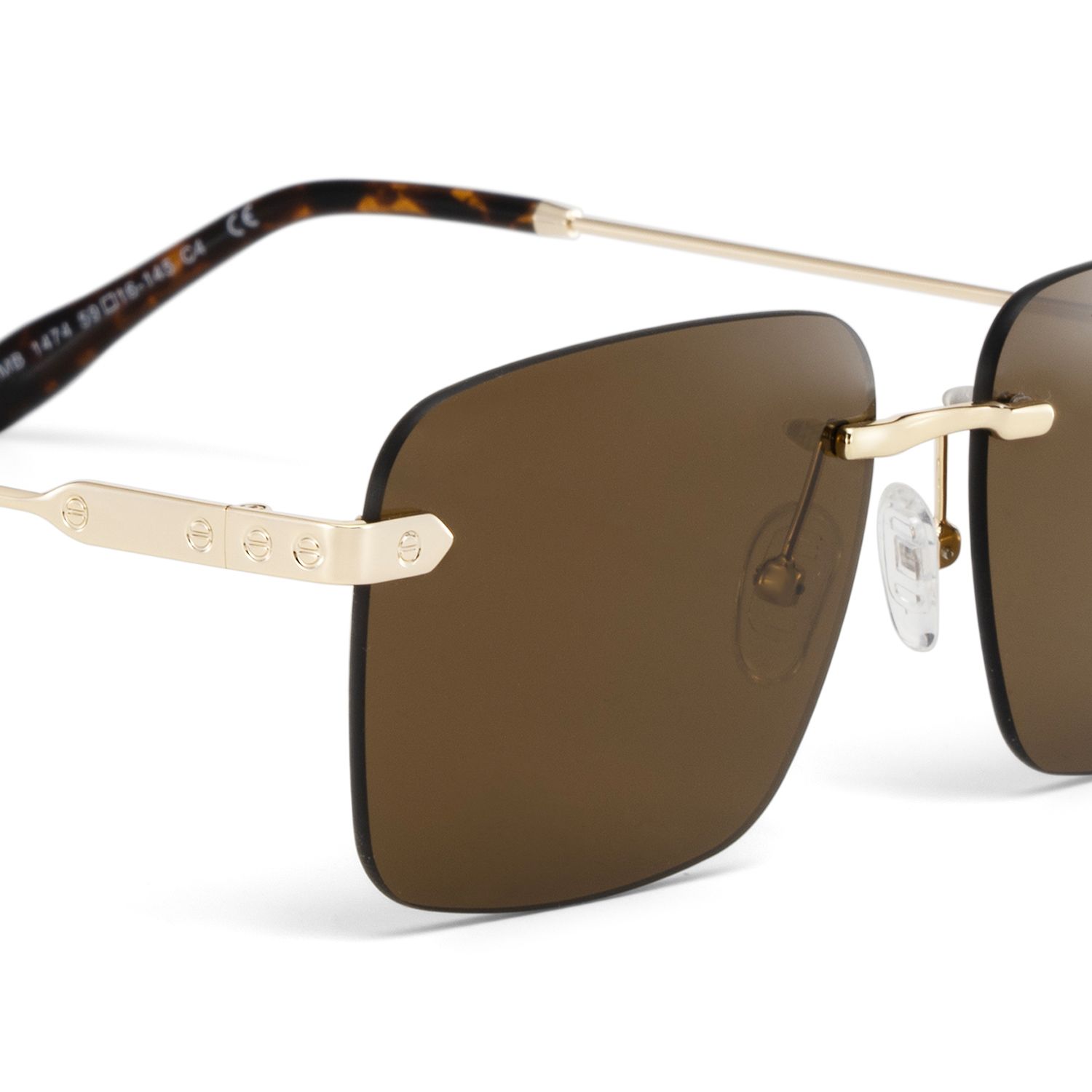 Rey Rectangle Gold Sunglasses for Women & Men | ZEELOOL UK4