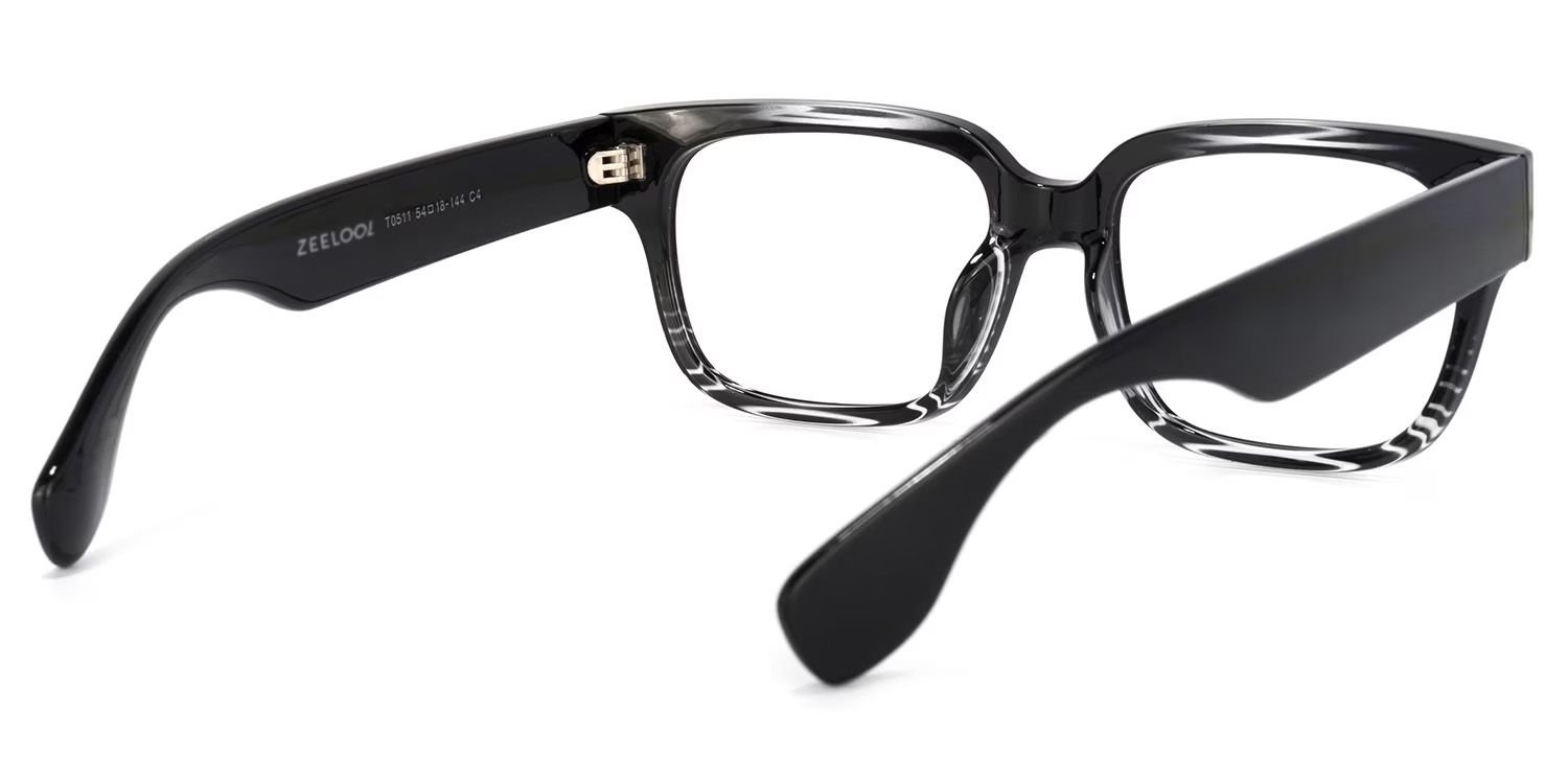 Colin Rectangle Black Chunky Frame Glasses for Men4