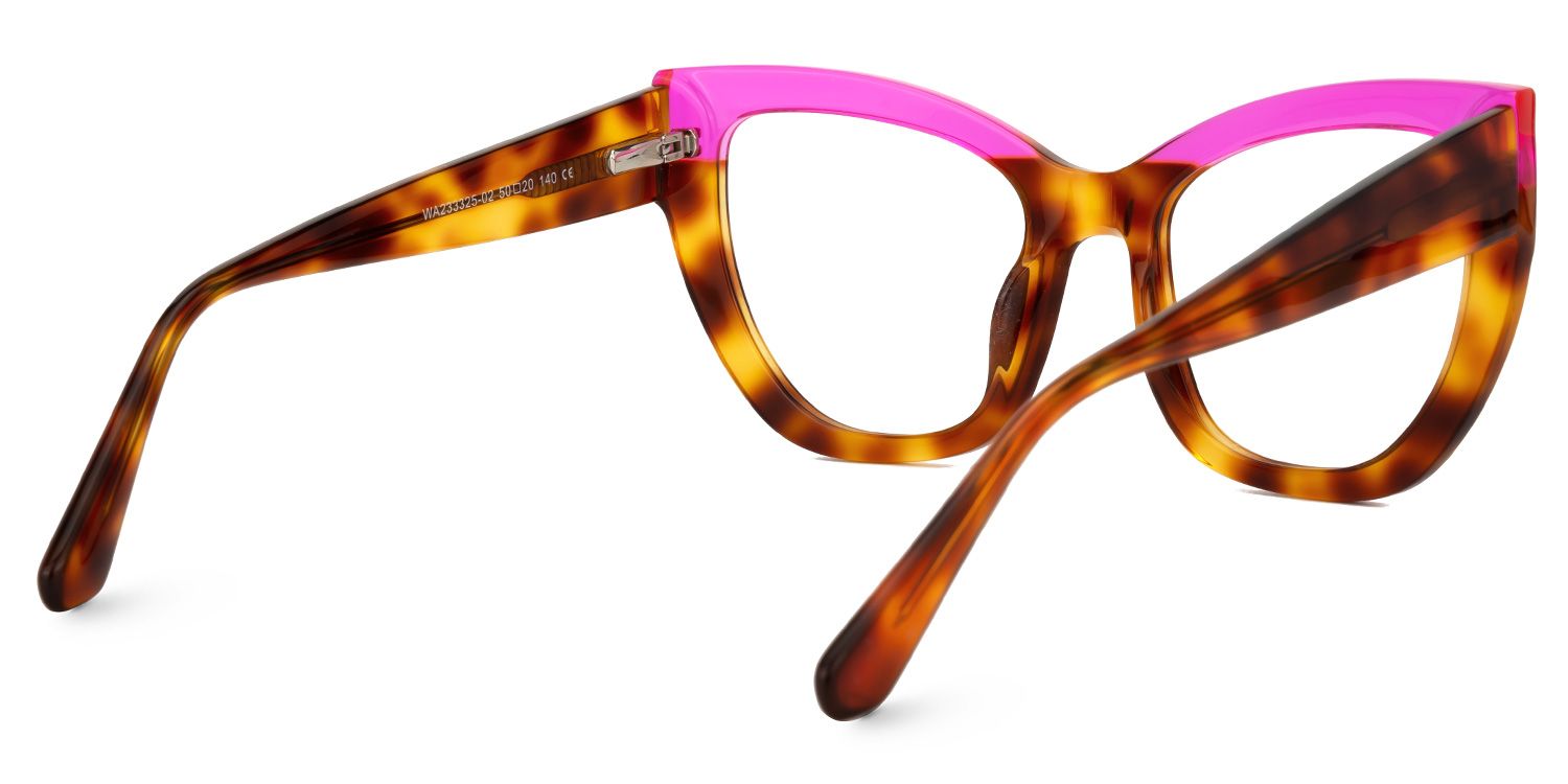 Shahdia Geometric Brown-Rose Red Frame Glasses | ZEELOOL UK3
