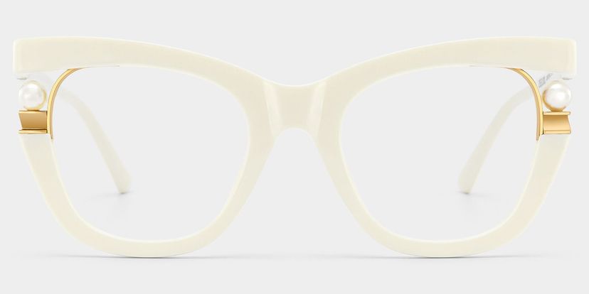 Pearl Cateye White Glasses