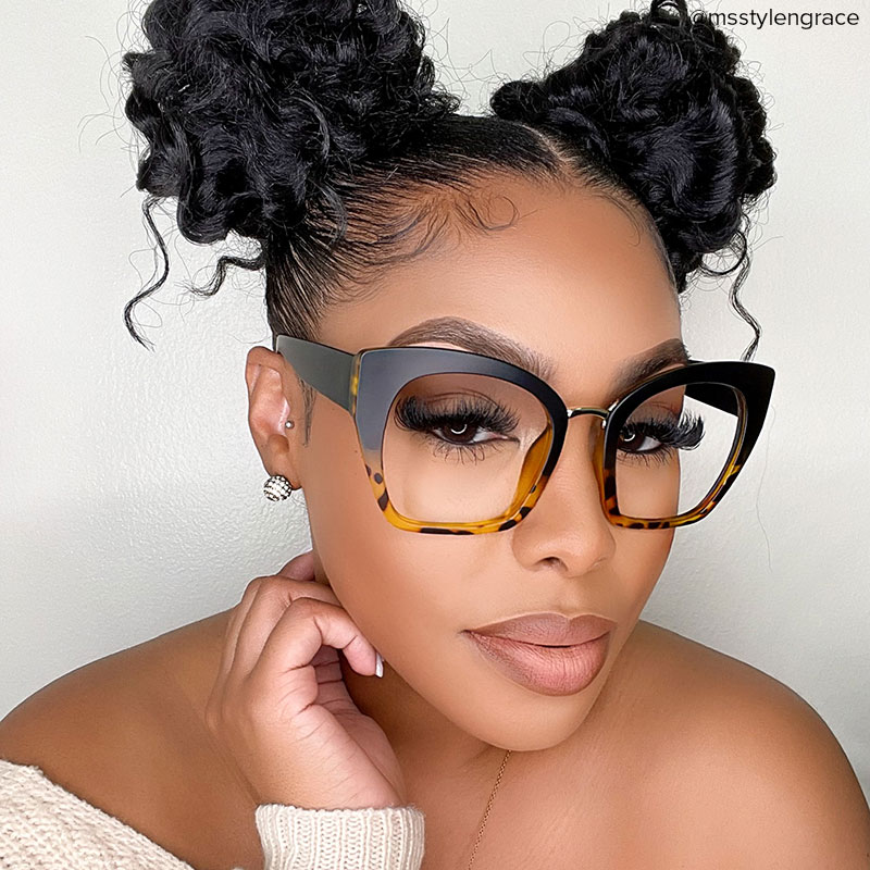 ZEELOOL Denis Cat Eye Black Glasses
