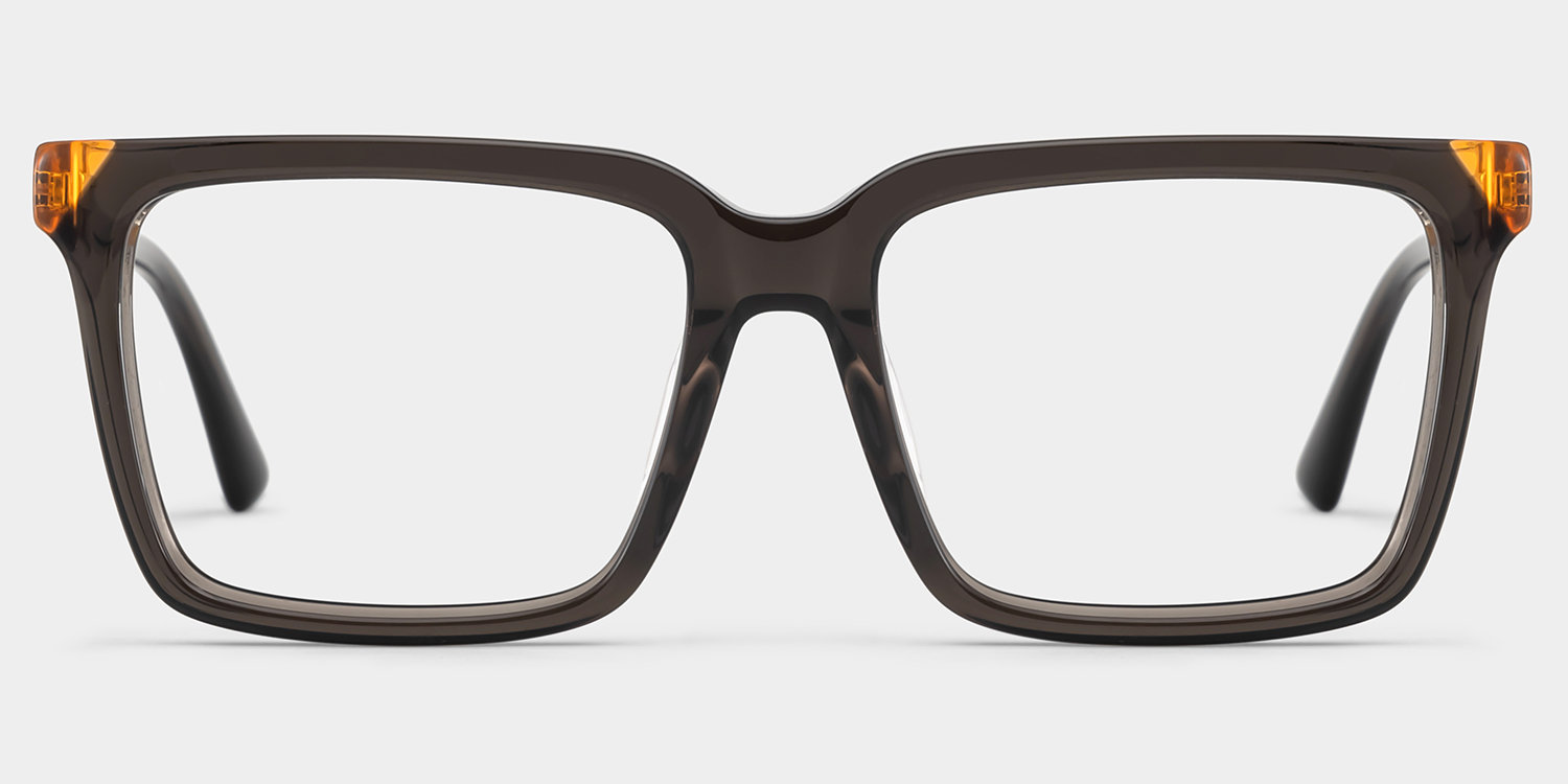 Rectangle Light Gray Eyeglasses- Troy Acetate Frame Glasses0