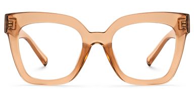 Malcolm Square Beige-Clear Glasses