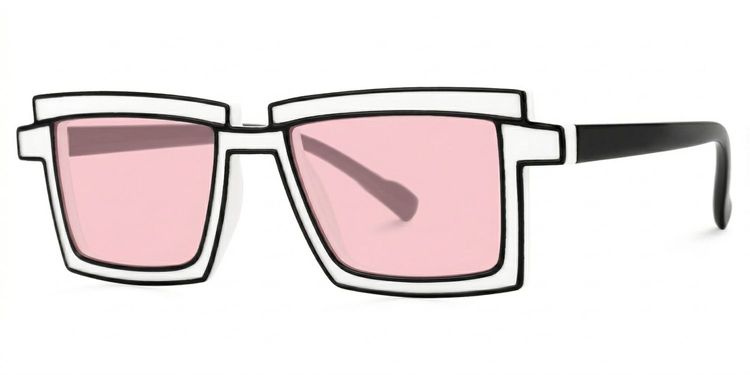 Zephyr Rectangle White Glasses