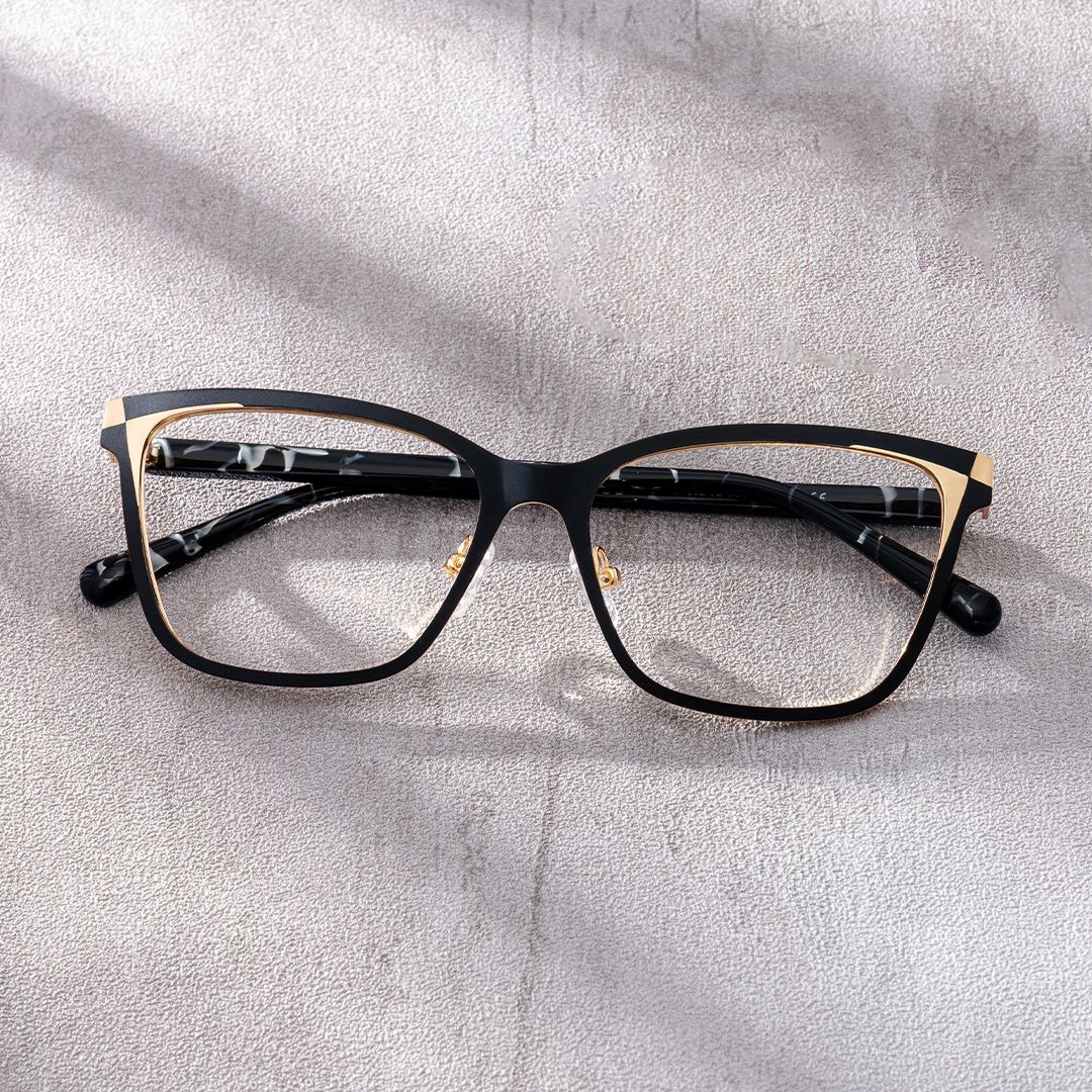 Elise Black Frame Glasses with Rectangle Frame Online | ZEELOOL UK0