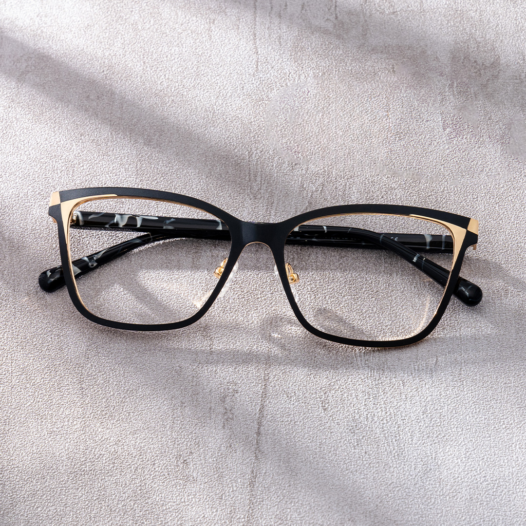 Elise Black Frame Glasses with Rectangle Frame Online | ZEELOOL UK0