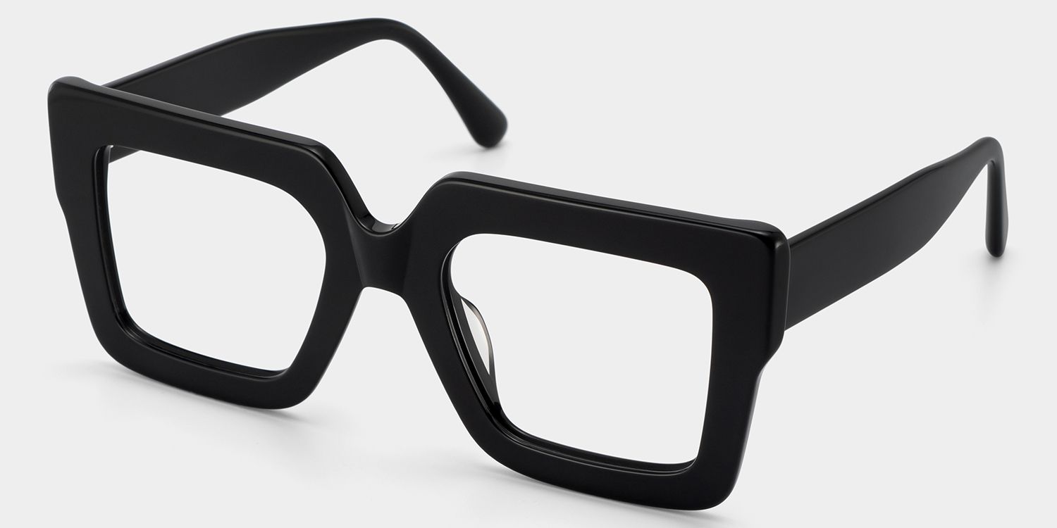 Brandon Square Black Frames and Prescription Glasses2