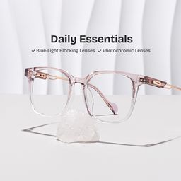 Chloe Square Pink Clear Glasses0