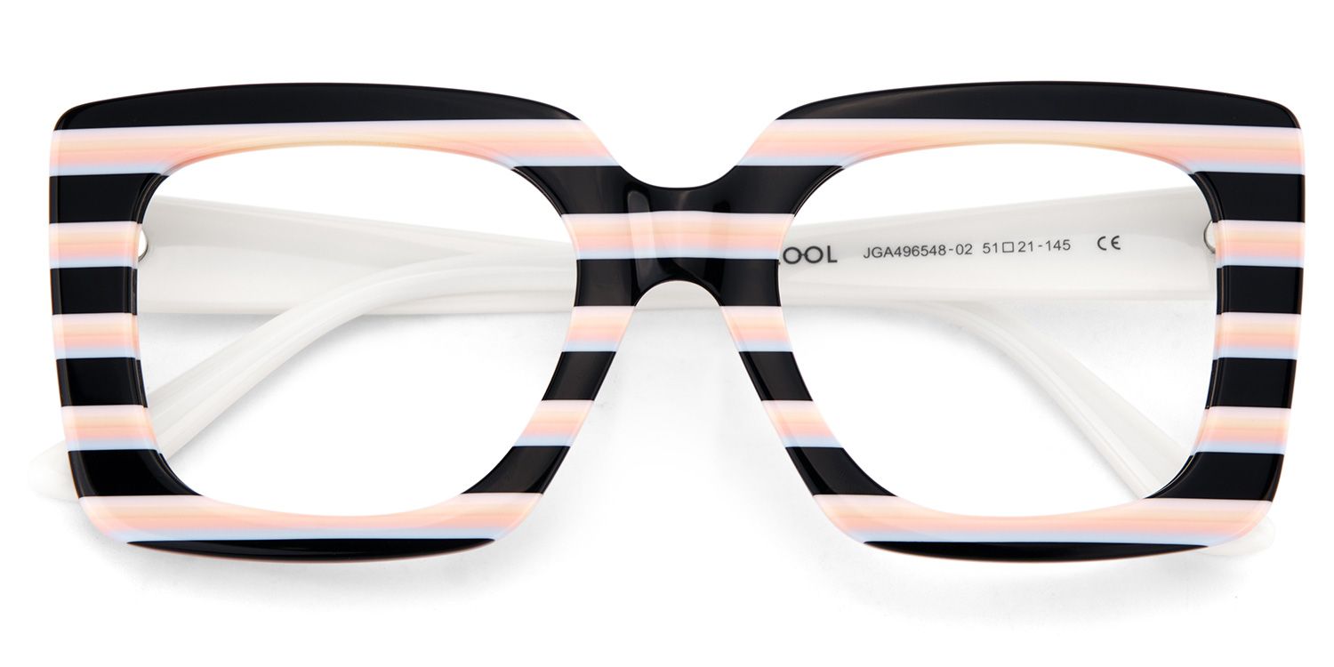 Dianna Rainbow Rectangle Thick Frame Glasses | ZEELOOL UK2