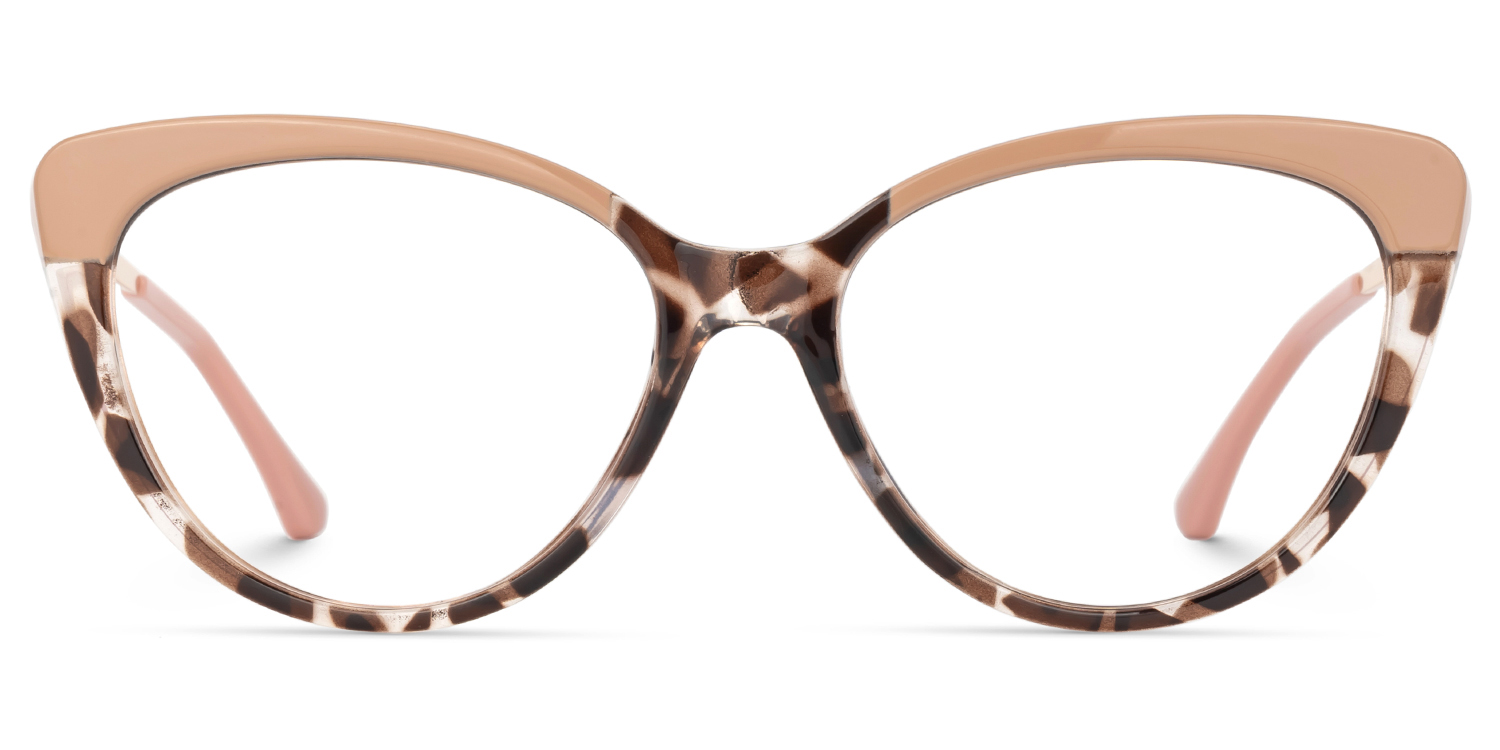 Marcus Cat-eye Cameo-Brown Frame Glasses | Zeelool Optical0