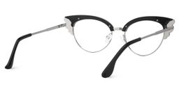 Hearn Cat Eye Black-Silver Glasses3