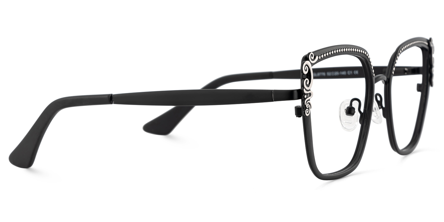 Frieze Rectangle Black Glasses1