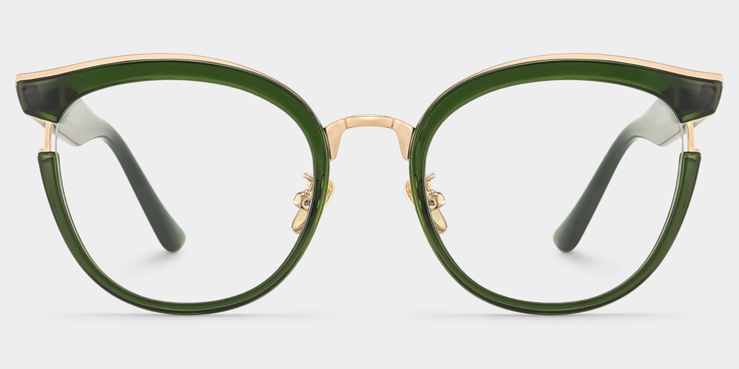 Laraine Cateye Green Eyeglasses & Metal Frames0