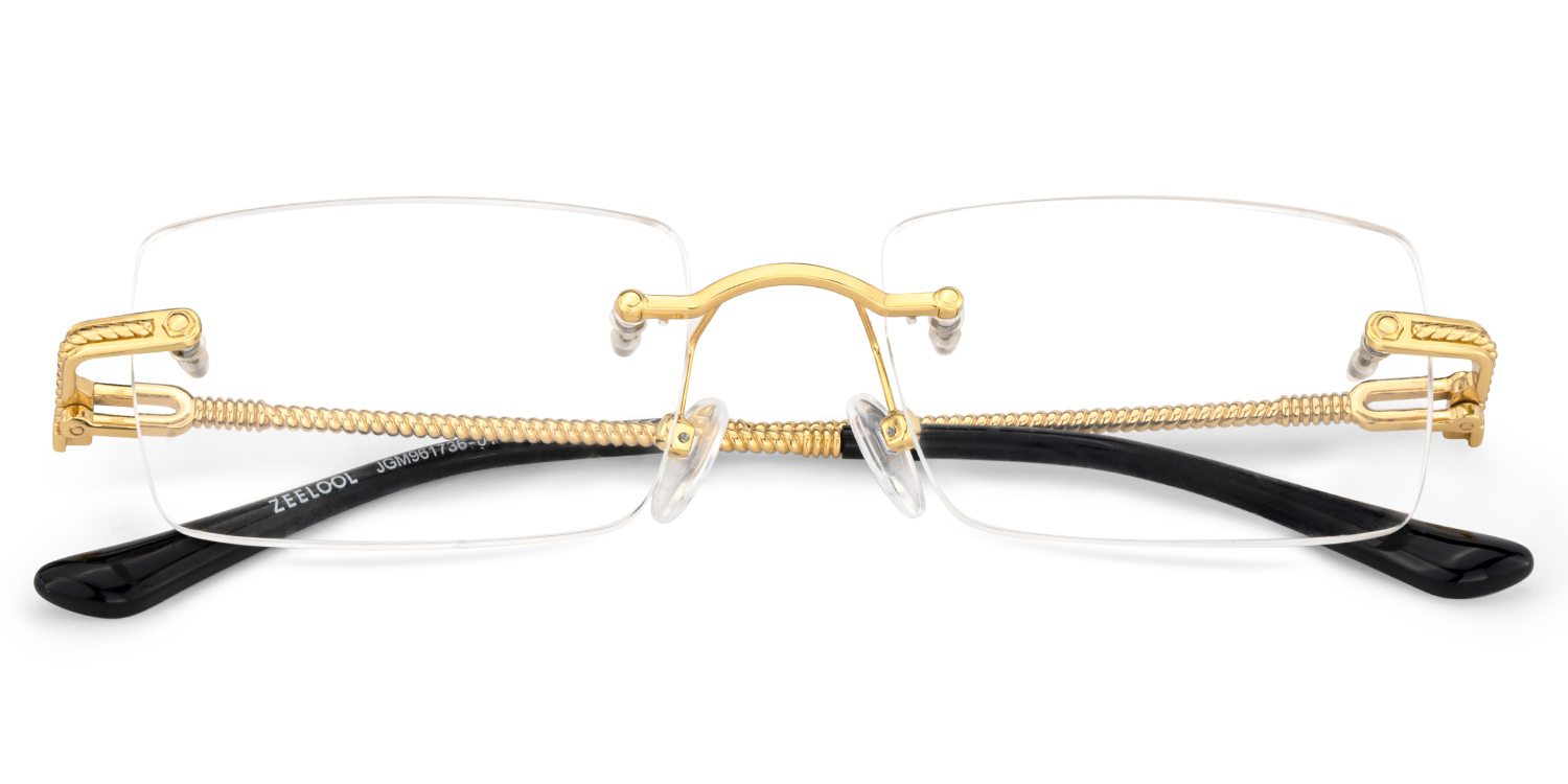 Gold Rimless Eyeglasses Frames With Adjustable Nose Pads2