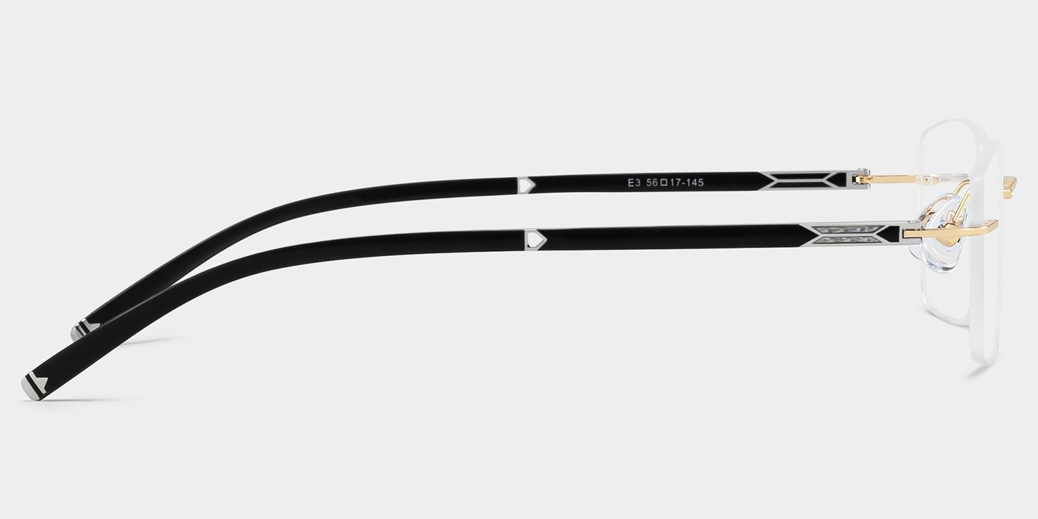 Adeline Gold Rimless Glasses for Men in Rectangle Frame | ZEELOOL3