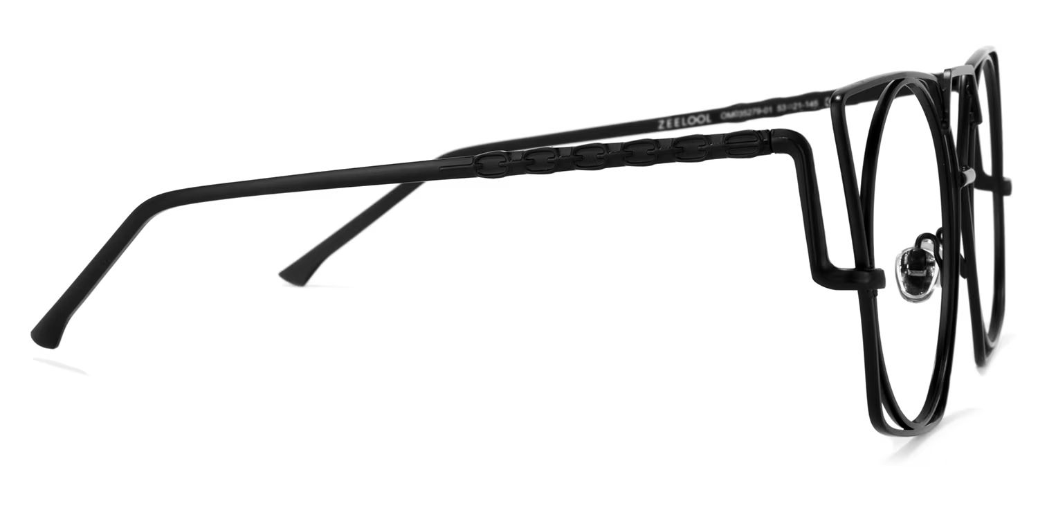 Evette Geometric Black Glasses | ZEELOOL UK3