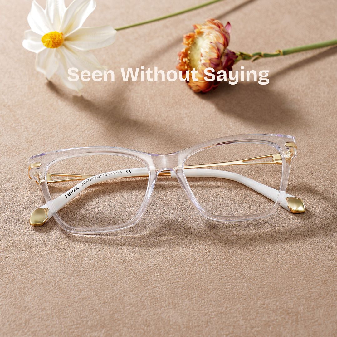Cat eye Clear Eyeglasses- Amelia Mixed Frame Glasses0