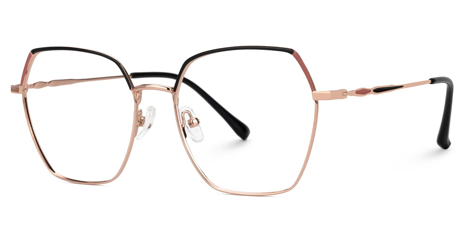 Marlon Geometric Two-Tone Full-Rim Glasses | ZEELOOL UK1