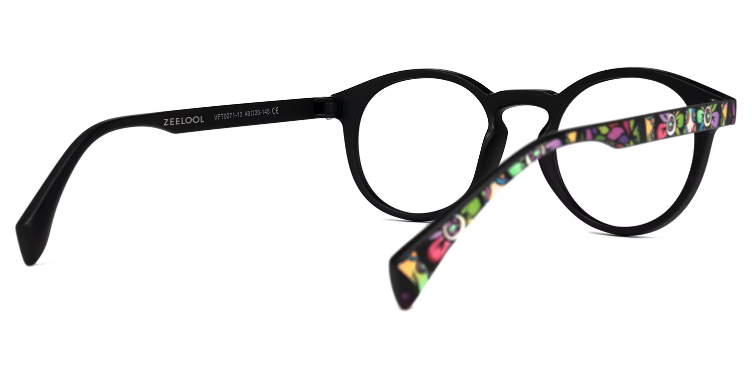 Street-Artist Round Purple-Floral Glasses3
