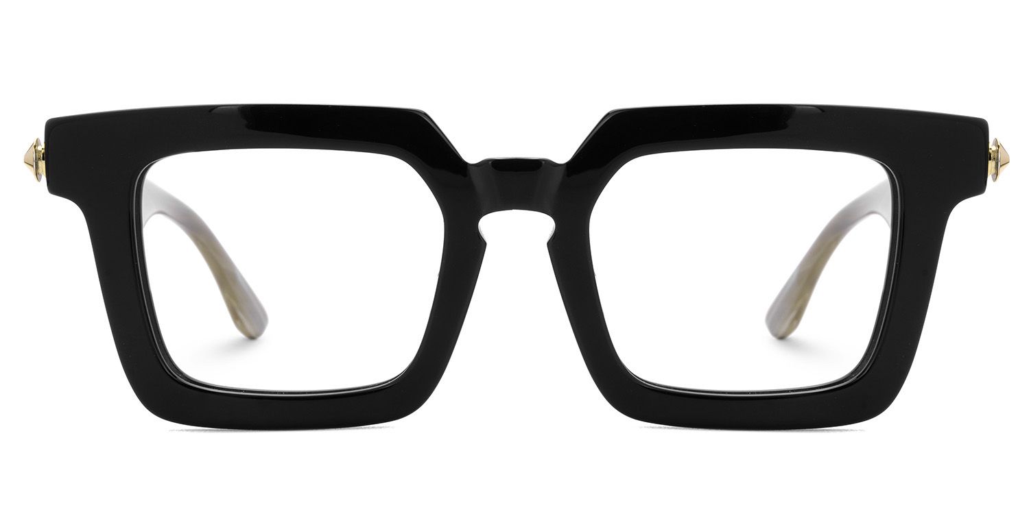 Ruthann Eco Acetate Black Square Frame Glasses Men's | ZEELOOL UK1