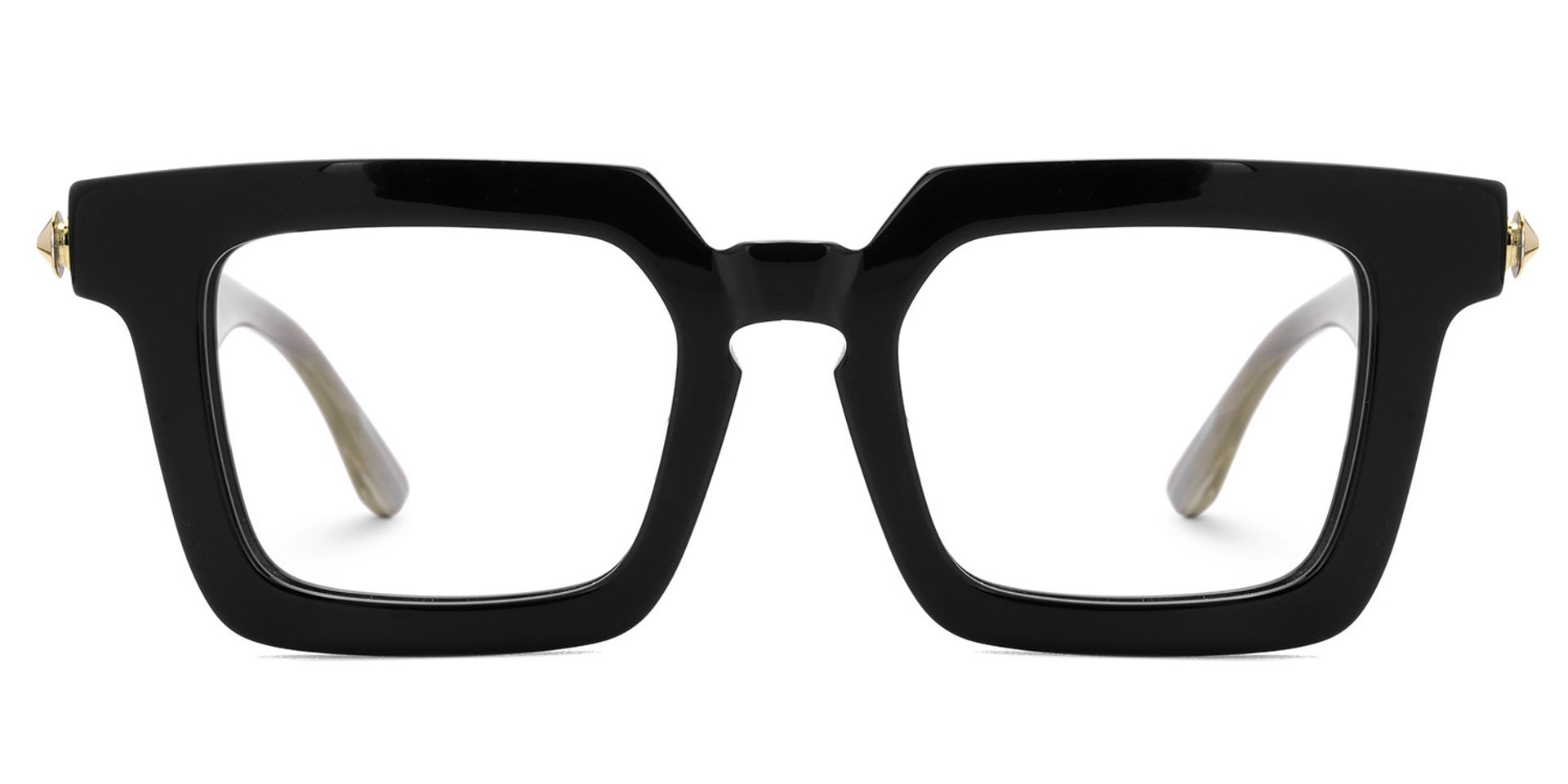 Ruthann Eco Acetate Black Square Frame Glasses Men's | ZEELOOL UK1
