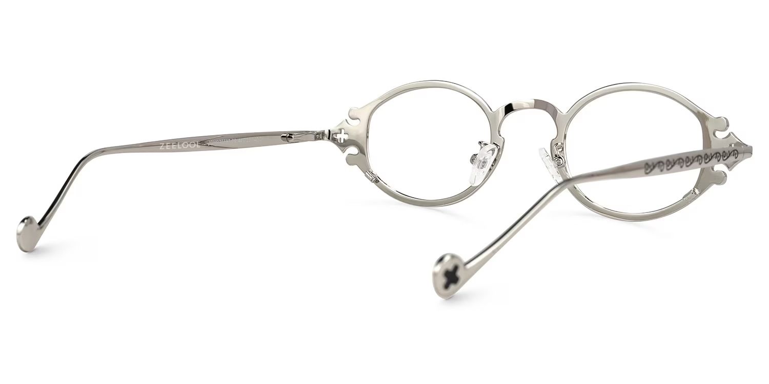 Oval Serena Silver Eyeglasses and Glasses Frames Deals3